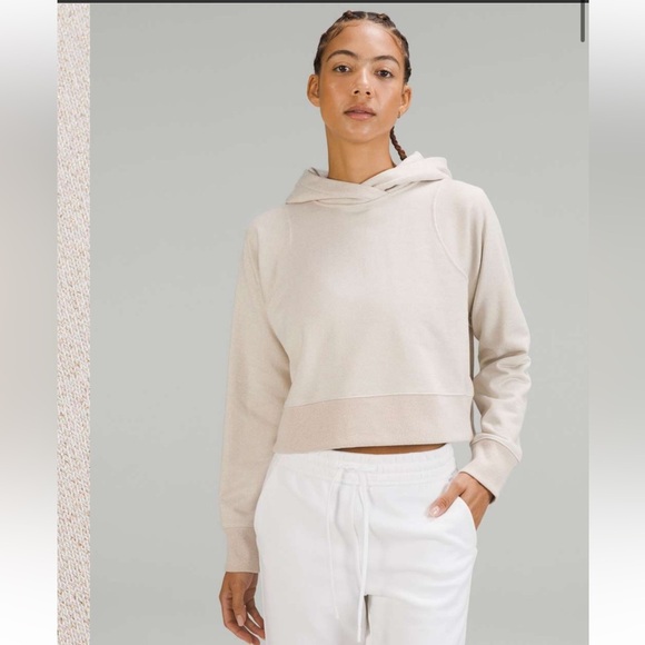 lululemon athletica Tops - Lululemon Loungeful Cropped Hoodie Sparkle Size 10